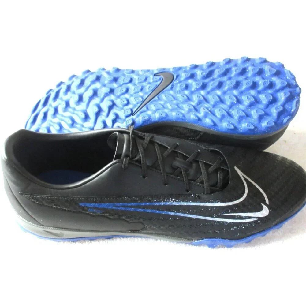 Nike Men's Phantom GX Academy TF Turf Soccer Shoes Black Royal Blue Size 13 NEW